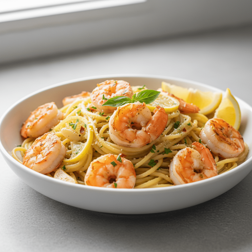 Lemon Garlic Shrimp Pasta