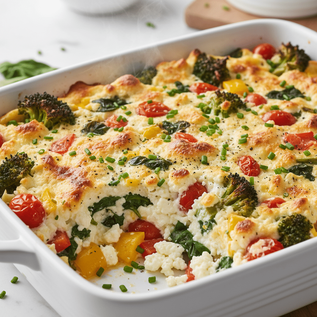 High-Protein Veggie Bake with Cottage Cheese