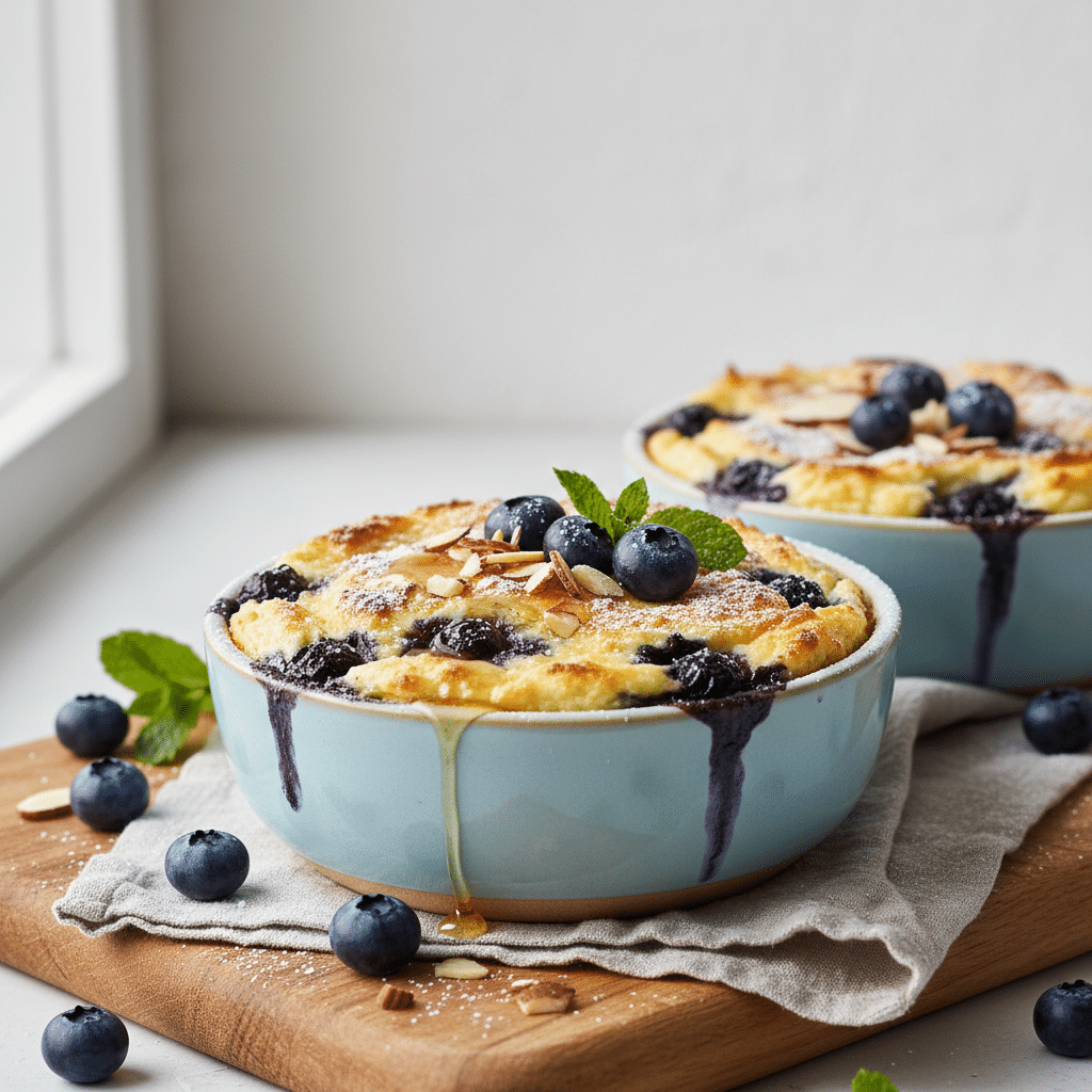 Creamy Baked Blueberry Cottage Cheese Bowls