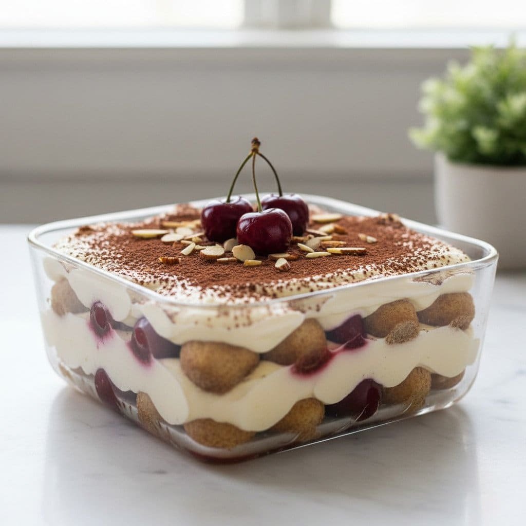 Cherry Amaretto Tiramisu (No Alcohol)
